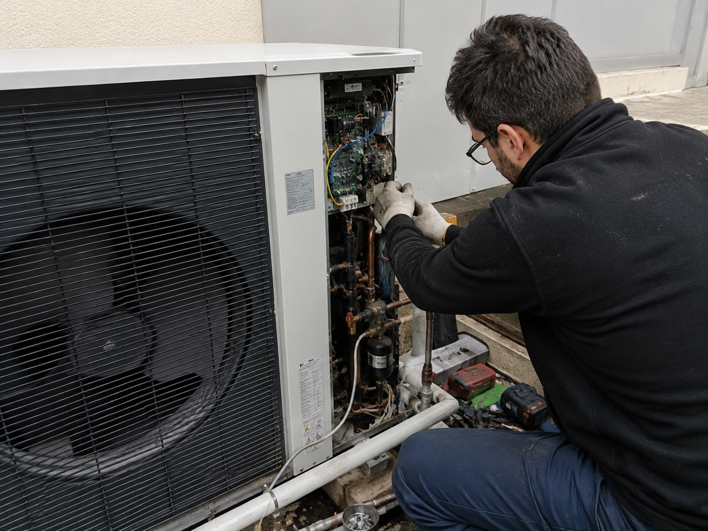 Proceso técnico de reparación de bombas de calor CALFRIO