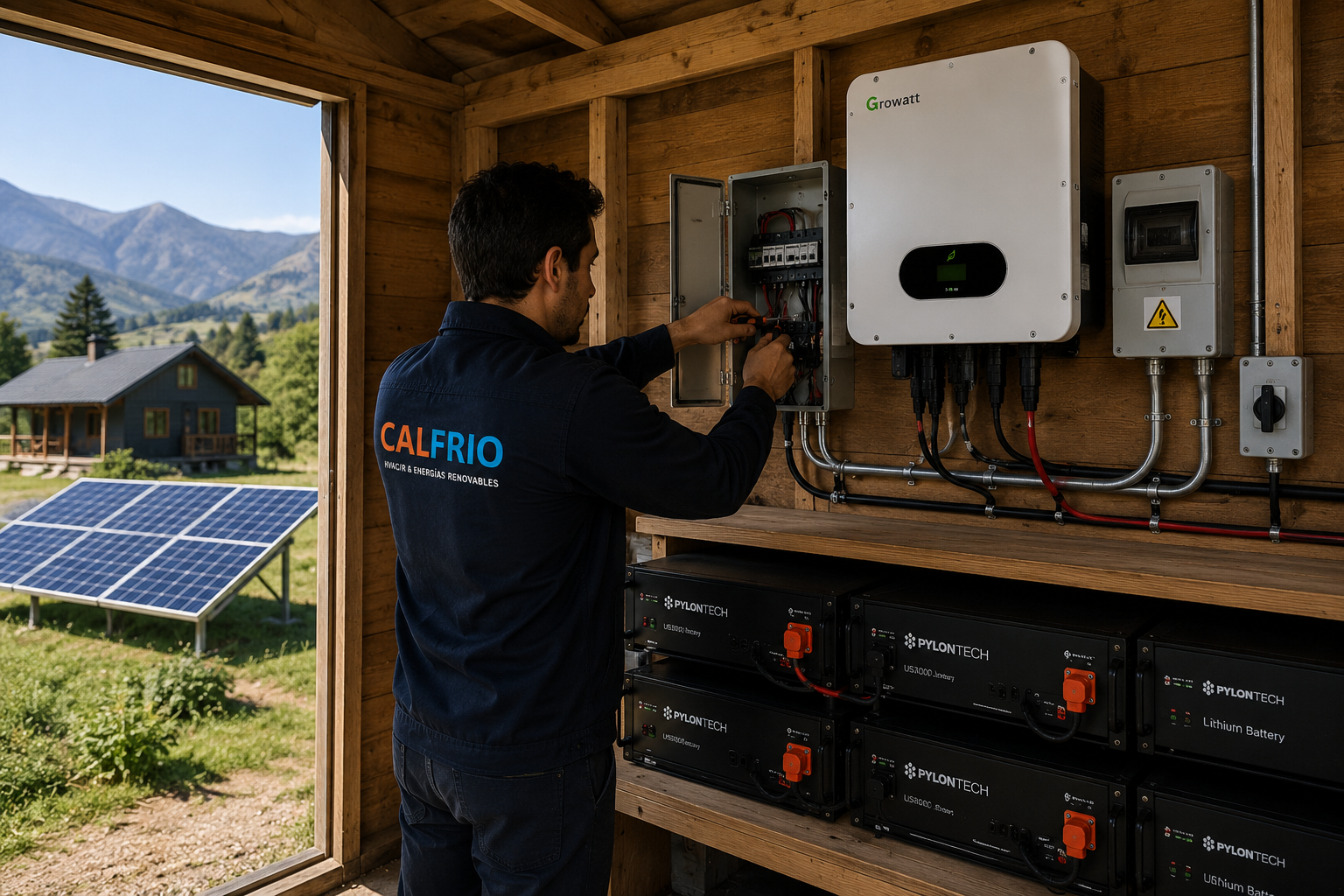 Sistema solar off-grid instalado por Calfrio