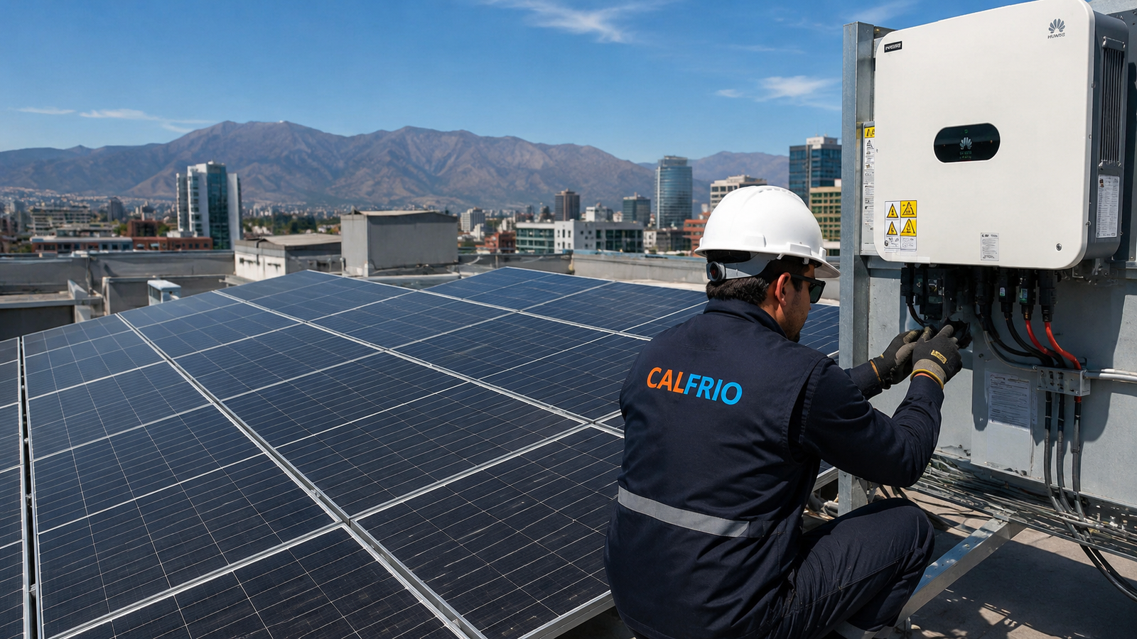 Sistema solar on-grid instalado por Calfrio